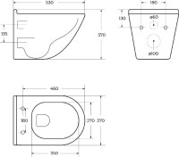 Унитаз подвесной BelBagno Senso-R BB017CH-TOR безободковый, крышка BB865SC с микролифтом