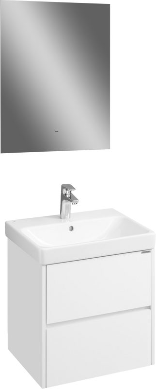 Мебель для ванной комнаты AQUATON Сканди 55 белый глянец, белый матовый, зеркало DIWO Элиста