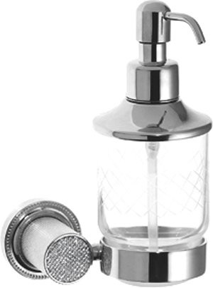 Набор Дозатор Boheme Royal Cristal Chrome подвесной + Стакан Chrome подвесной + Крючок Chrome двойной