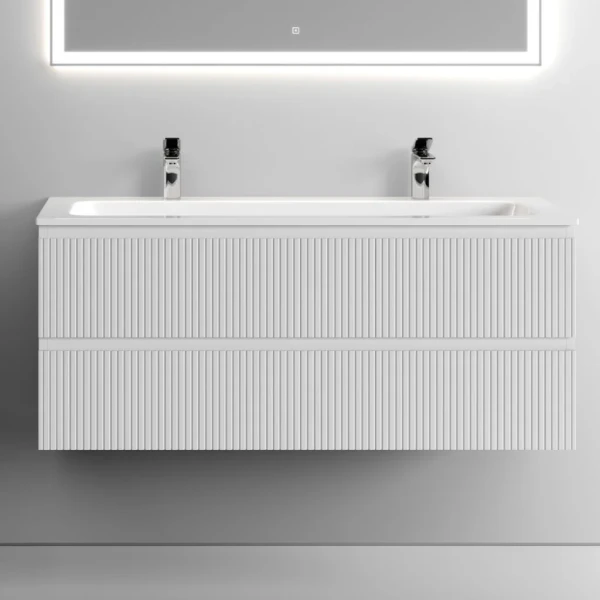 Тумба с раковиной Sancos Snob T 120 см, bianco, раковина CN7016