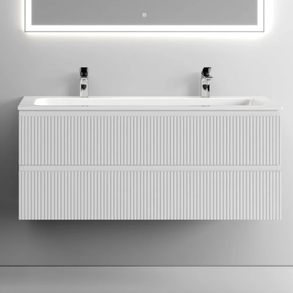 Тумба с раковиной Sancos Snob T 120 см, bianco, раковина CN7016