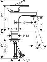 Смеситель для раковины Hansgrohe Vernis Shape 71567670 черный