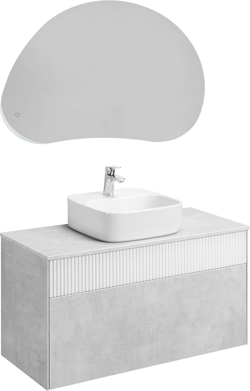 Мебель для ванной комнаты AQUATON Марбл 100 слэйт, белая матовая, раковина 1WH501709