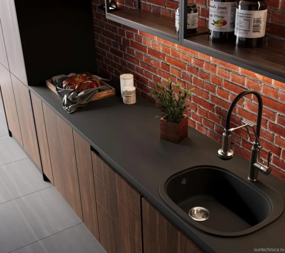 Мойка кухонная Emar Quartz EMQ-1570.C Морион