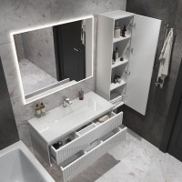 Тумба под раковину без столешницы Grossman Луксор 100 матовая белая