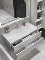 Тумба под раковину без столешницы Grossman Луксор 100 матовая белая