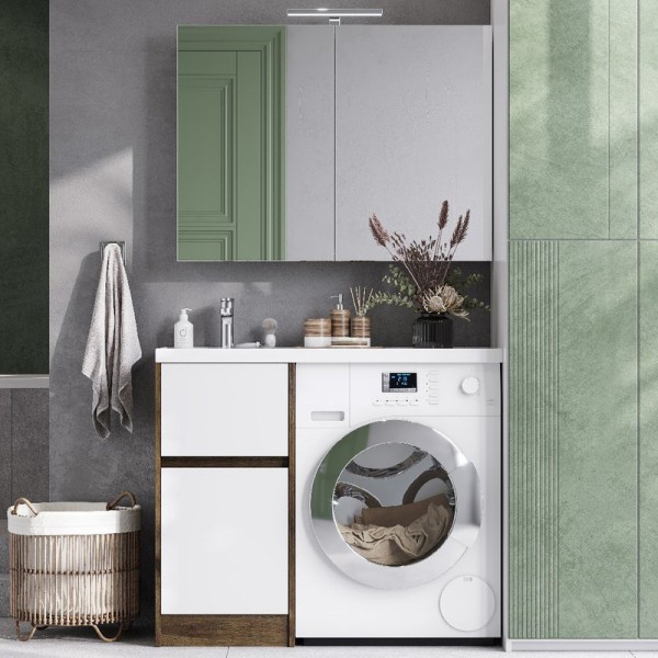 Мебель для ванной комнаты AQUATON Лондри 40 L, дуб рустикальный, белый