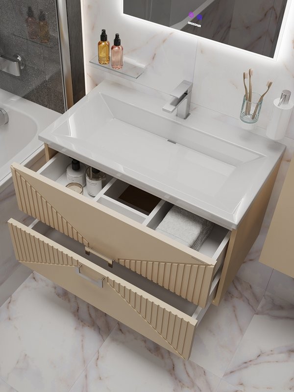 Мебель для ванной комнаты Grossman Луксор 70 матовая бежевая