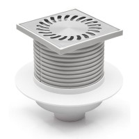 Душевой трап AZARIO DN50 12,2х12,2 см с воротником (AZ-420 X L)