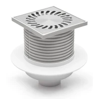 Душевой трап AZARIO DN50 12,2х12,2 см с воротником (AZ-420 X L)