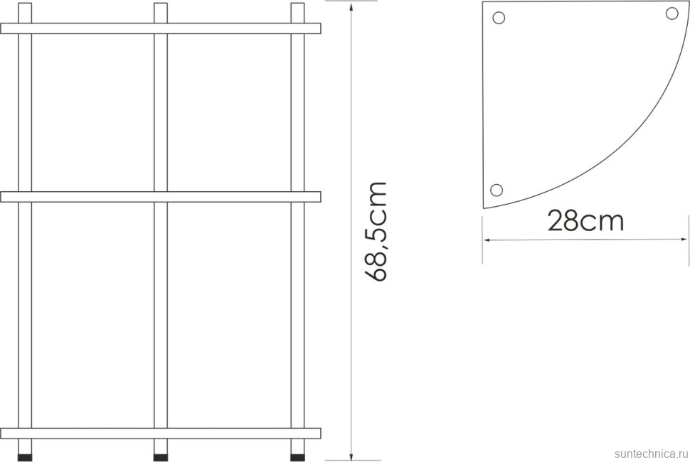 Полка Wasserkraft K-4133 угловая