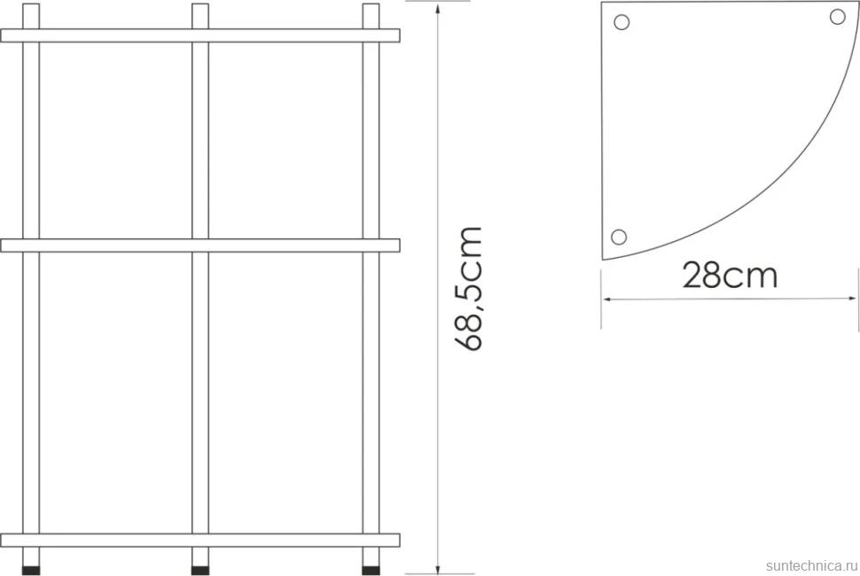Полка Wasserkraft K-4133 угловая