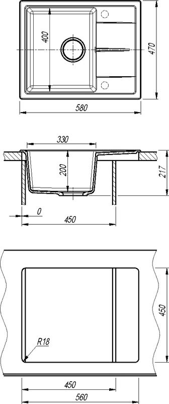Мойка кухонная Dr. Gans Nika 580 серая