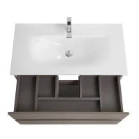 Тумба с раковиной BelBagno Kraft 100 подвесная, матовая бежевая, раковина bb-8099-100