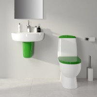 Унитаз-компакт напольный Sanita luxe Best Comfort с микролифтом, белый, зеленый