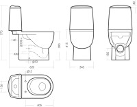 Унитаз-компакт напольный Sanita luxe Best Comfort с микролифтом, белый, зеленый