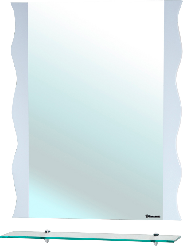 Зеркало Bellezza Мари Волна 80 белое, с полкой