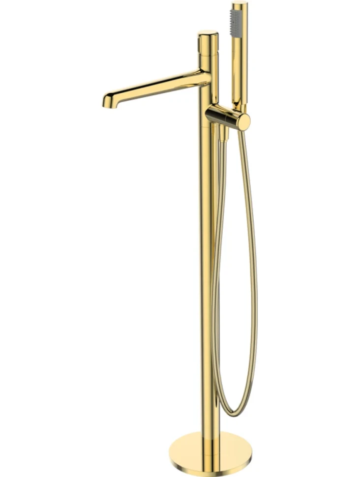Напольный смеситель для ванны с душем BelBagno Uno FMT ORO С ВНУТРЕННЕЙ ЧАСТЬЮ