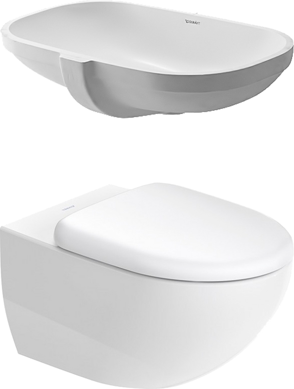 Комплект Унитаз подвесной Duravit Architec + Раковина D-code 0338490000 встраиваемая
