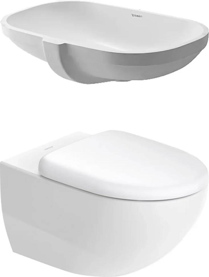 Комплект Унитаз подвесной Duravit Architec + Раковина D-code 0338490000 встраиваемая