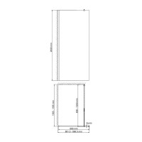 Душевая перегородка Wasserkraft Rur 30W 90 см, профиль хром, стекло текстурное