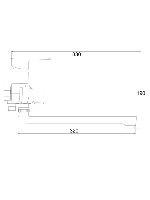 Смеситель с длинным изливом для ванны РМС PL6 PL6-006E