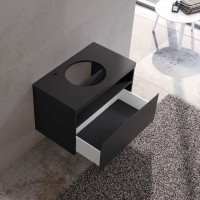 Тумба с раковиной Keuco Stageline 32864 80 см, с подсветкой, розеткой и точкой зарядки USB и USB-C, вулканит
