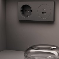 Тумба с раковиной Keuco Stageline 32864 80 см, с подсветкой, розеткой и точкой зарядки USB и USB-C, вулканит