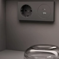 Тумба с раковиной Keuco Stageline 32864 80 см, с подсветкой, розеткой и точкой зарядки USB и USB-C, вулканит