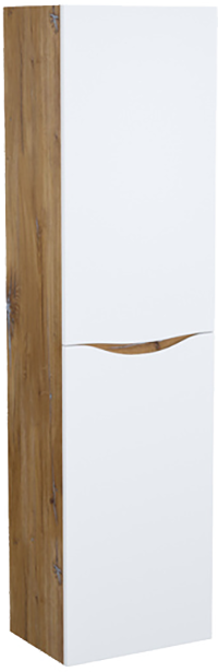 Шкаф пенал для ванной IDDIS Cloud белый, золотистый дуб