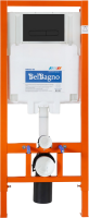 Комплект Унитаз подвесной BelBagno Ardente-c BB3202CHR-MB крышка BB3202SC-MB, безободковый, с микролифтом + Система инсталляции для унитазов BelBagno