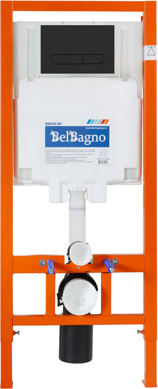 Комплект Унитаз подвесной BelBagno Ardente-c BB3202CHR-MB крышка BB3202SC-MB, безободковый, с микролифтом + Система инсталляции для унитазов BelBagno