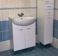 Тумба с раковиной Runo Уют 55 белая