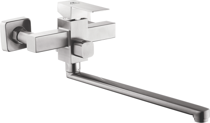 Смеситель с длинным изливом для ванны Fashun A52202 сатин