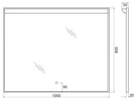 Зеркало BelBagno SPC-UNO-1000-800-TCH Зеркало BelBagno SPC-UNO-1000-800-TCH