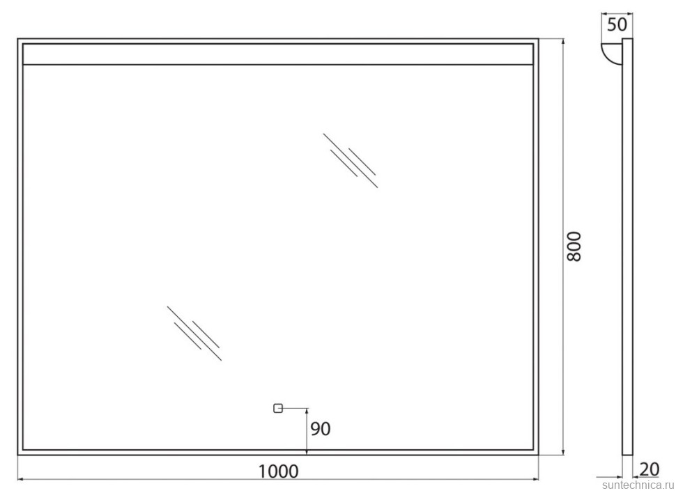 Зеркало BelBagno SPC-UNO-1000-800-TCH
