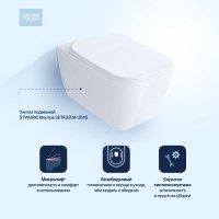 Комплект Унитаз подвесной STWORKI Монтре SETK3204-2616 безободковый, с микролифтом + Звукоизоляция Grohe + Инсталляция Rapid SL 38772001 3 в 1 с кнопкой смыва