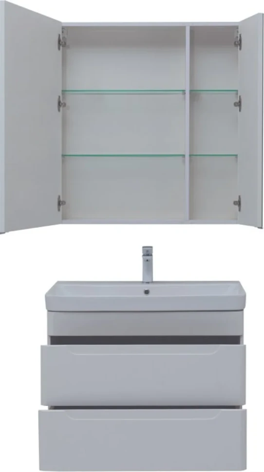 Тумба с раковиной Aquanet София 80 2 ящика