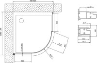 Душевой уголок Vegas Glass ZS-F 120*80 07 01 профиль матовый хром, стекло прозрачное