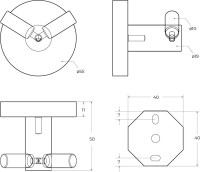 Крючок Cezares Relax HKD-01 двойной, хром Крючок Cezares Relax HKD-01 двойной, хром