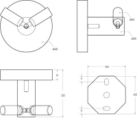 Крючок Cezares Relax HKD-01 двойной, хром Крючок Cezares Relax HKD-01 двойной, хром