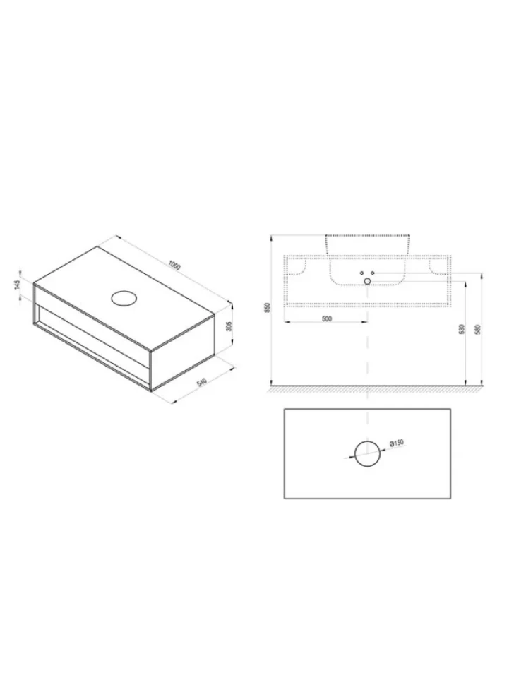 Тумба под раковину со столешницей Ravak Step SD 100 глянцевая белая