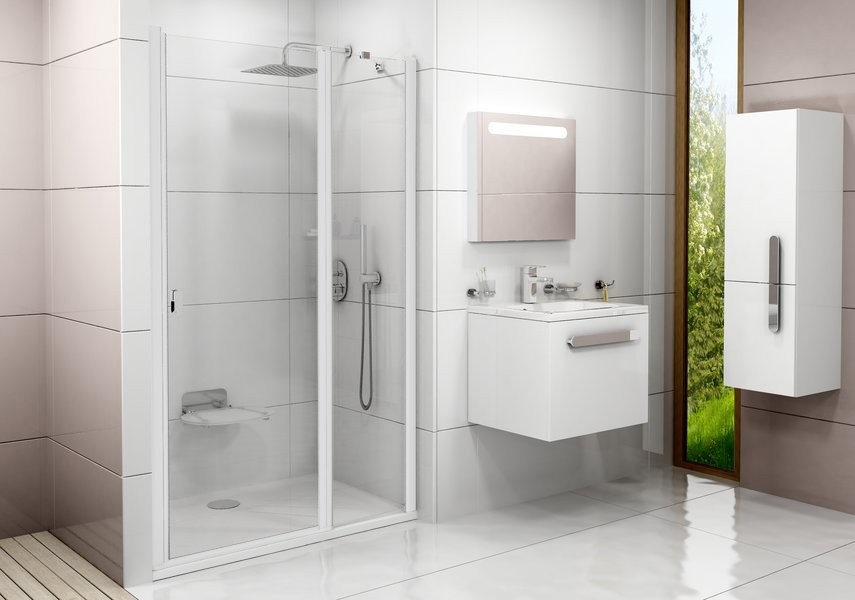 Душевая дверь в нишу Ravak Chrome CSD2-110 Transparent, профиль белый
