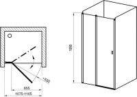 Душевая дверь в нишу Ravak Chrome CSD2-110 Transparent, профиль белый