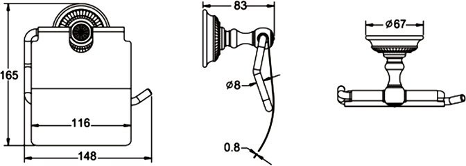 Держатель туалетной бумаги Rose RG1405Q бронза