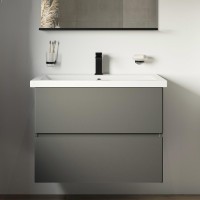 Тумба с раковиной STWORKI Колдинг 80 антрацит, с раковиной Como 80