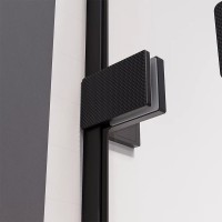 Душевая дверь в нишу Veconi Premium Alassio BB 130x200, профиль матовый черный, стекло тонированное