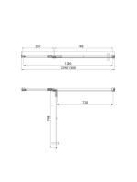 Душевая дверь в нишу Veconi Premium Alassio BB 130x200, профиль матовый черный, стекло тонированное