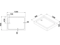 Поддон для душа Cezares Tray TRAY-A-AH-120/90-15-W0 Поддон для душа Cezares Tray TRAY-A-AH-120/90-15-W0