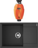 Комплект Мойка Omoikiri Daisen 78-LB черная + Измельчитель Nagare 1000